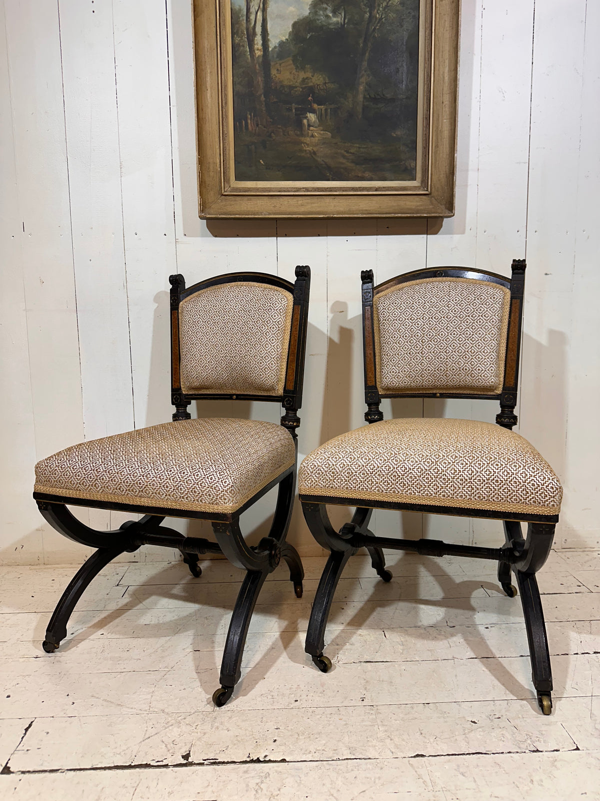Pair of Antique Aesthetic Movement Bedroom Chairs