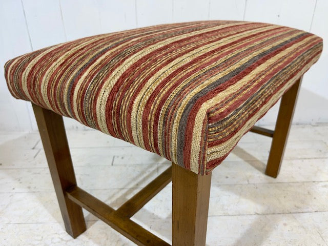 Art Deco Footstool in Striped Chenille