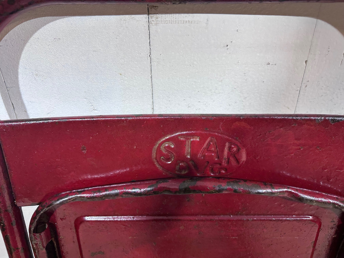 WW2 Folding Mess Chair – Distressed Red Finish