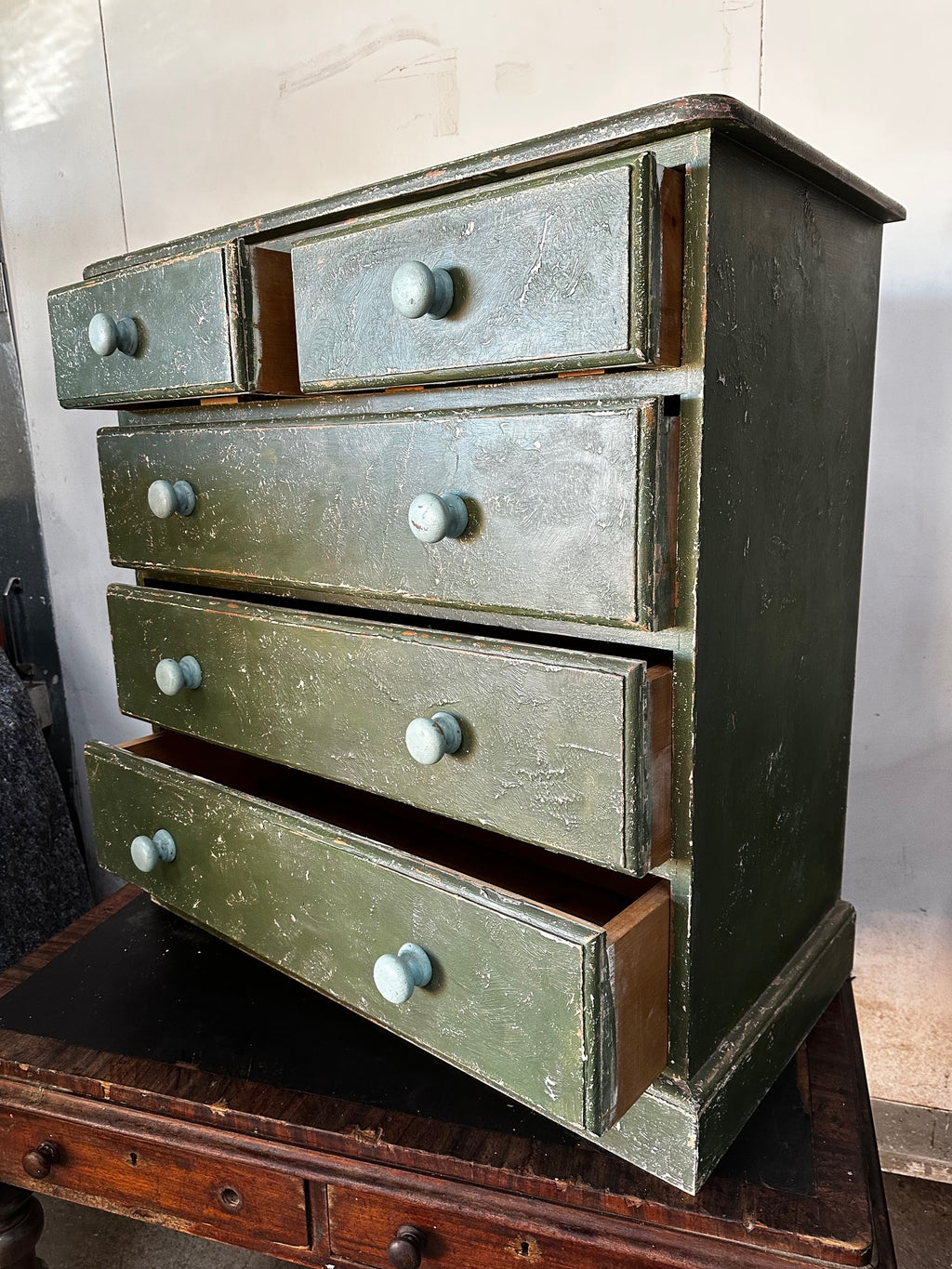 Retro Chest of Drawers in a Distressed Painted Finish