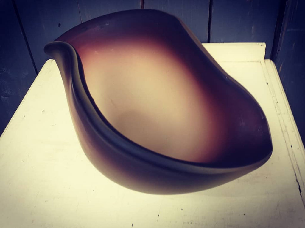 1950's Italian Handmade Smoked Glass Bowl