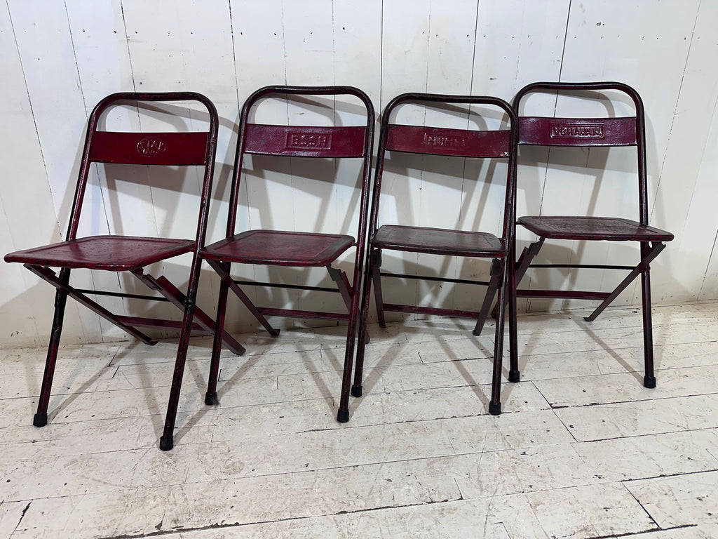 WW2 Folding Mess Chair – Distressed Red Finish
