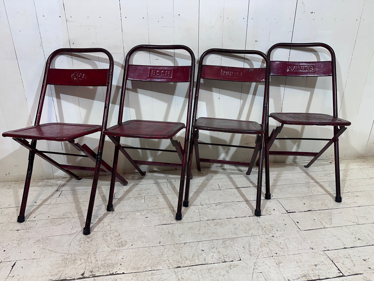 WW2 Folding Mess Chair – Distressed Red Finish