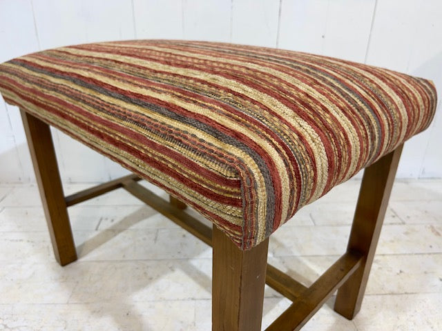 Art Deco Footstool in Striped Chenille