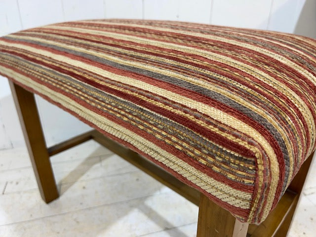 Art Deco Footstool in Striped Chenille