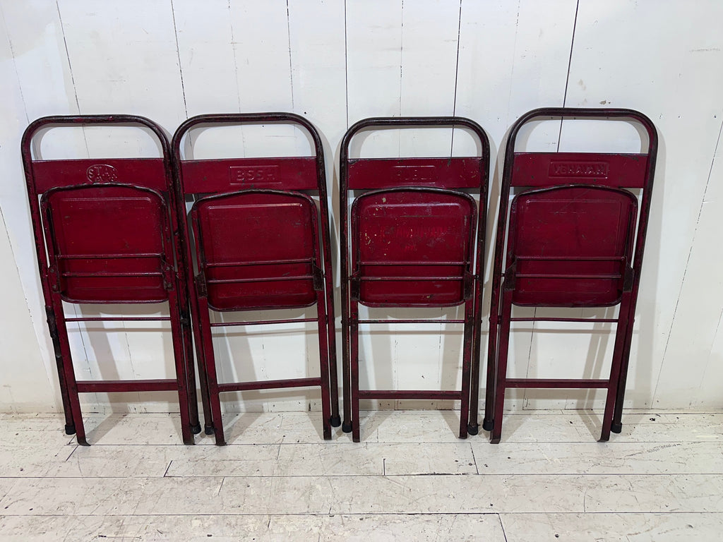WW2 Folding Mess Chair – Distressed Red Finish