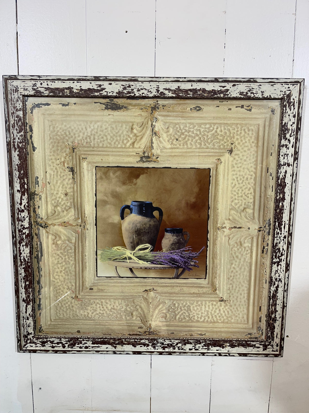 Wooden Distressed Frame with Artist Print