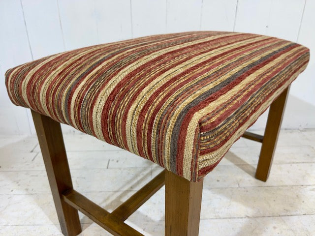 Art Deco Footstool in Striped Chenille