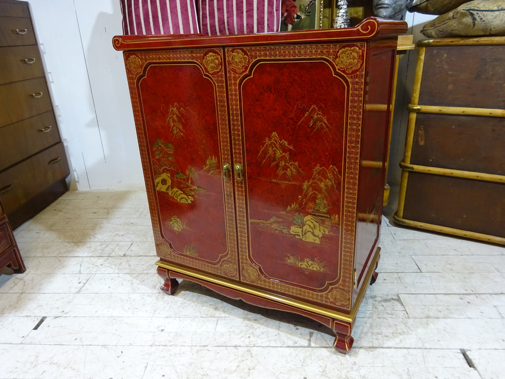 Retro Chinese Lacquered Cabinet