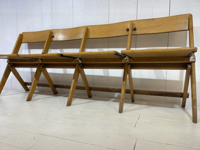 Fabulous Vintage Folding Church Chairs, 1950's