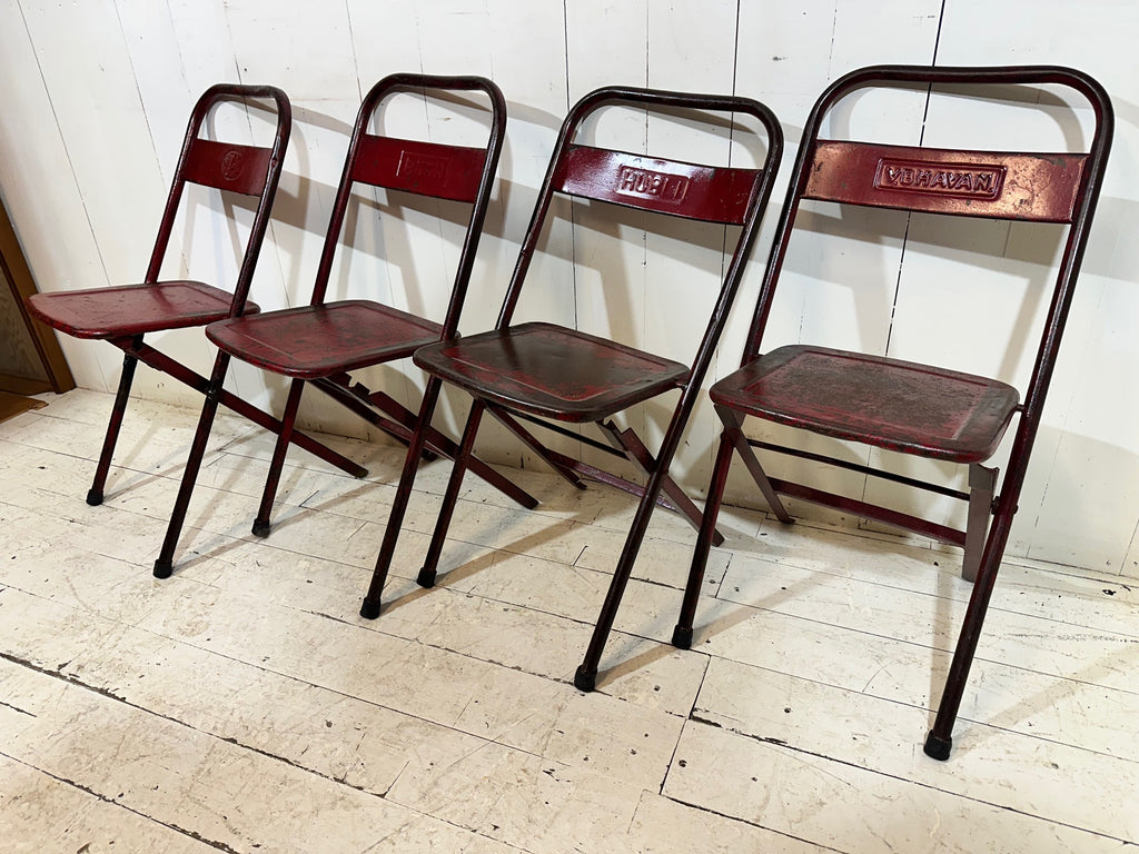 WW2 Folding Mess Chair – Distressed Red Finish