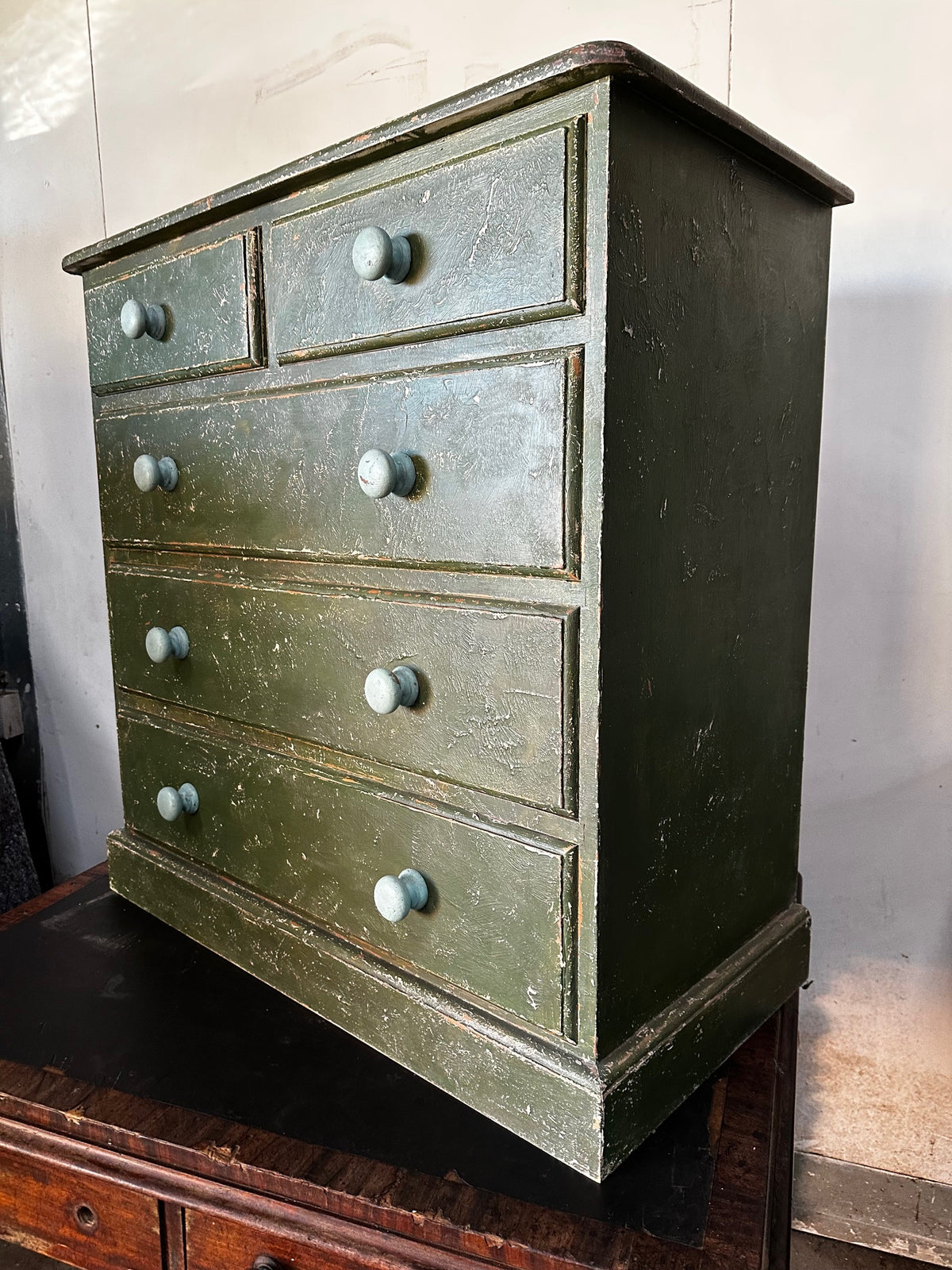 Retro Chest of Drawers in a Distressed Painted Finish