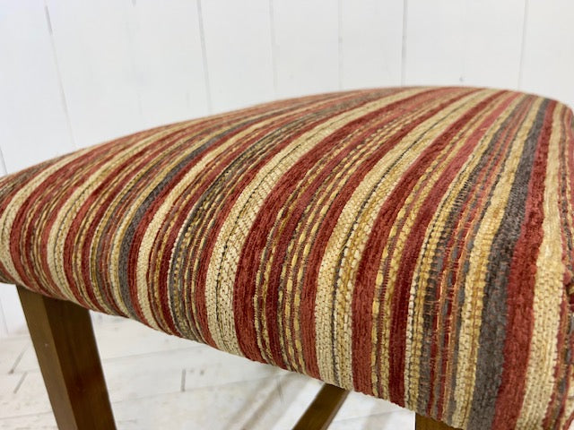 Art Deco Footstool in Striped Chenille