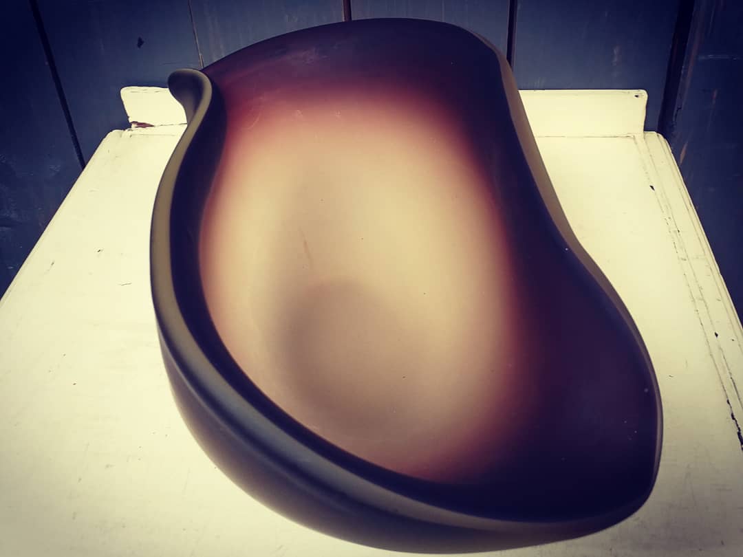 1950's Italian Handmade Smoked Glass Bowl