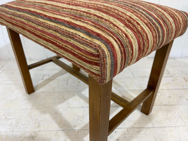 Art Deco Footstool in Striped Chenille