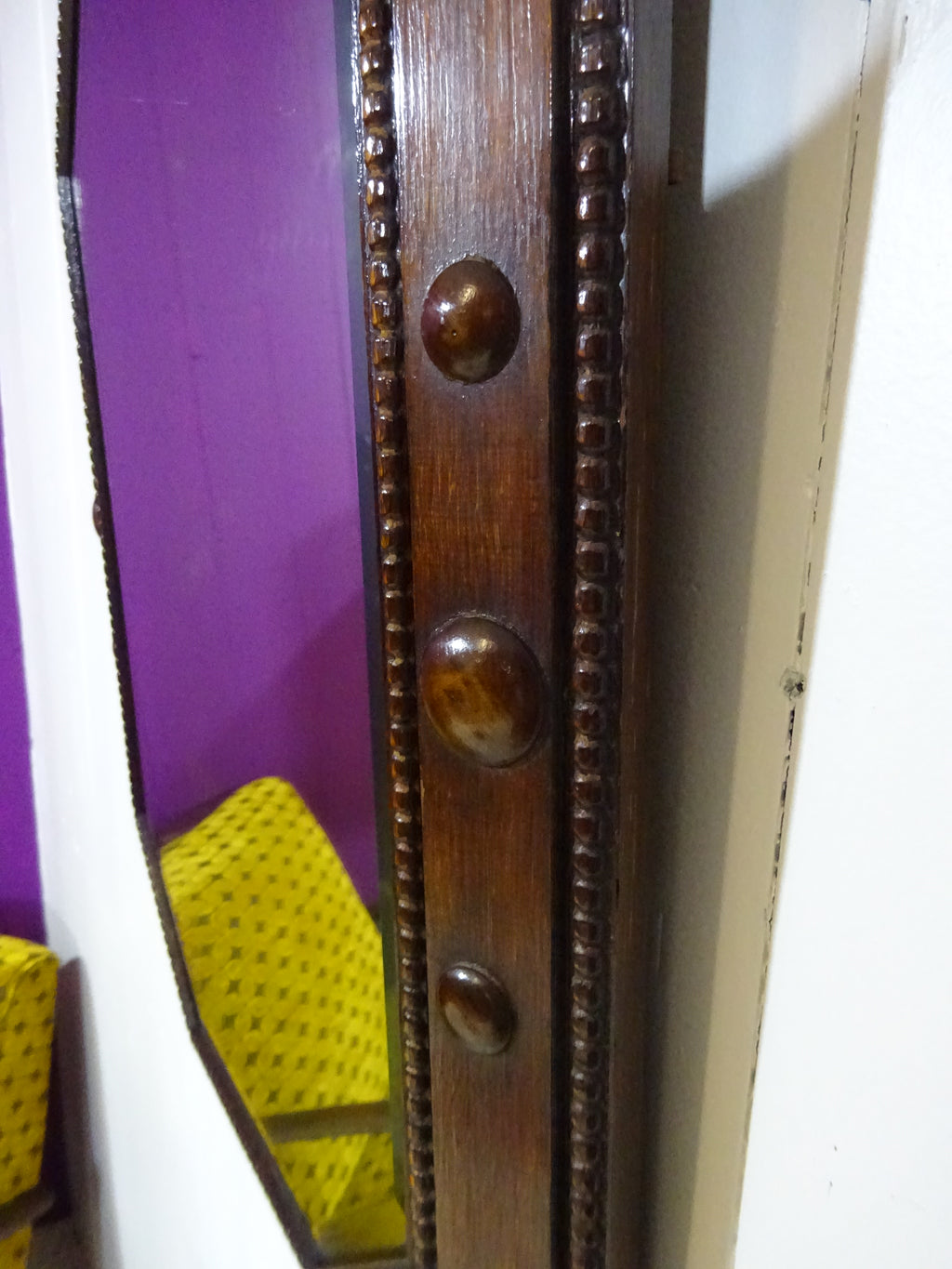 Art Deco Hand Carved Octagonal Mirror in Oak