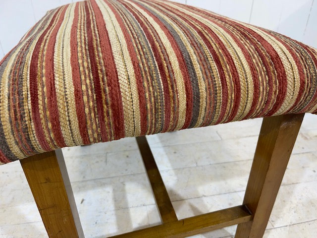 Art Deco Footstool in Striped Chenille