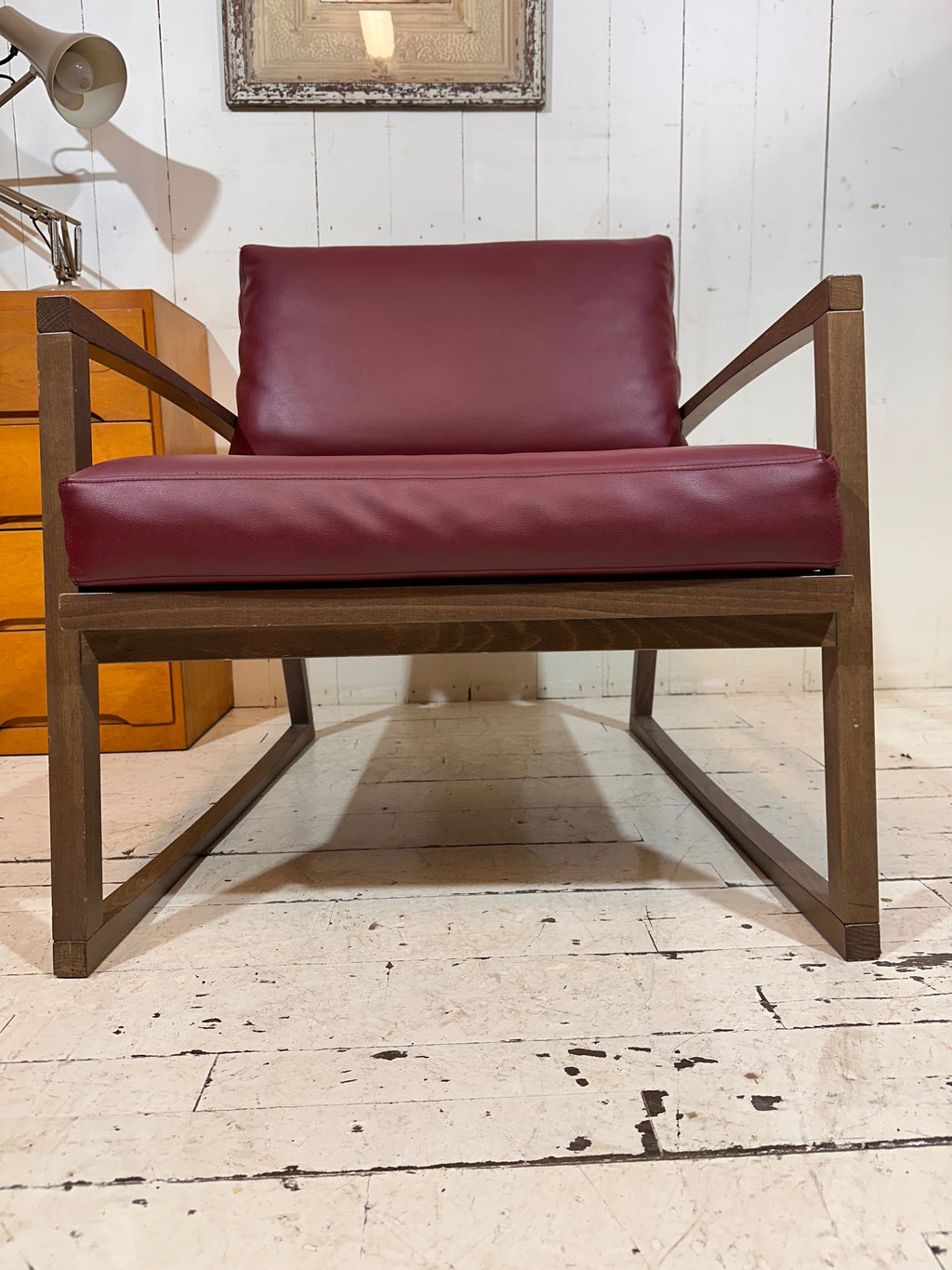 Retro Lounge Chair in Red Leather by Andy Thornton