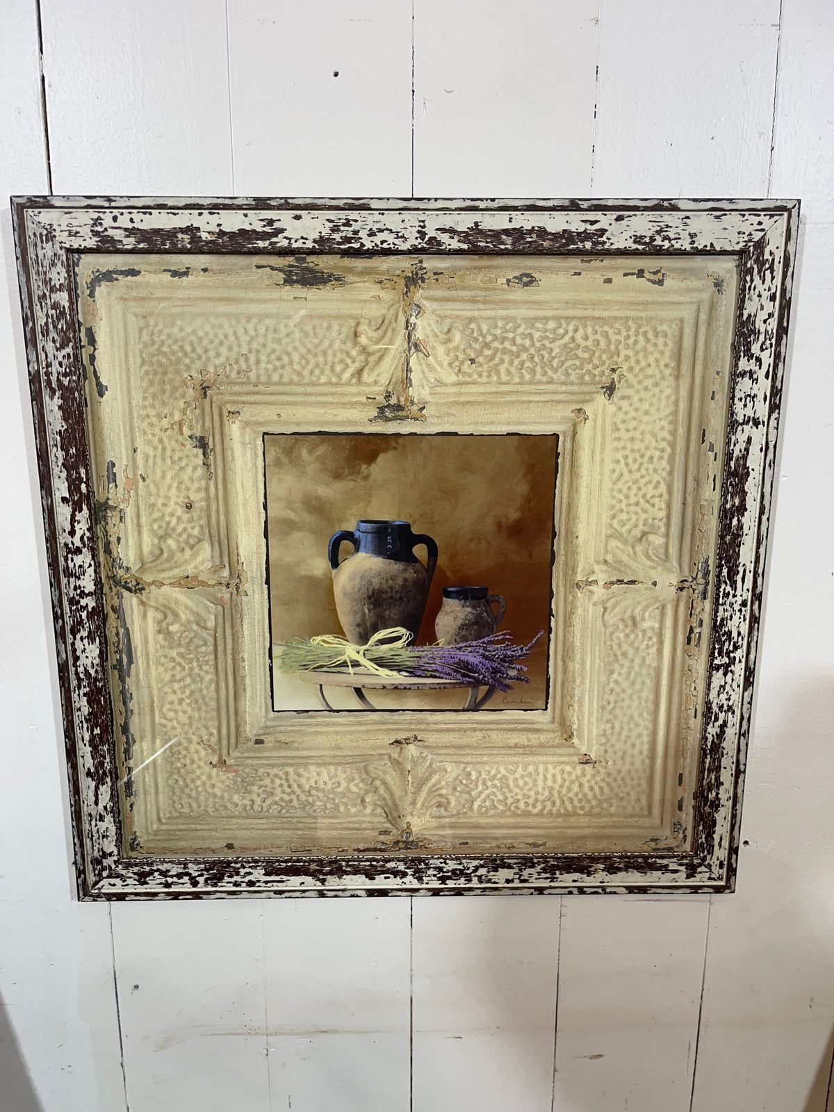 Wooden Distressed Frame with Artist Print