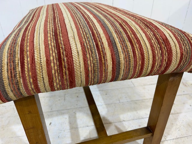 Art Deco Footstool in Striped Chenille