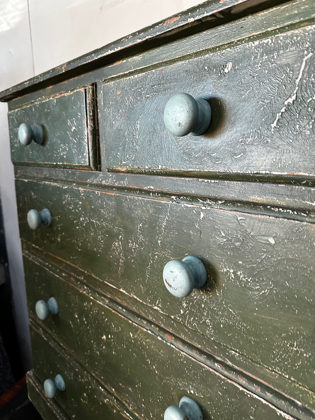 Retro Chest of Drawers in a Distressed Painted Finish