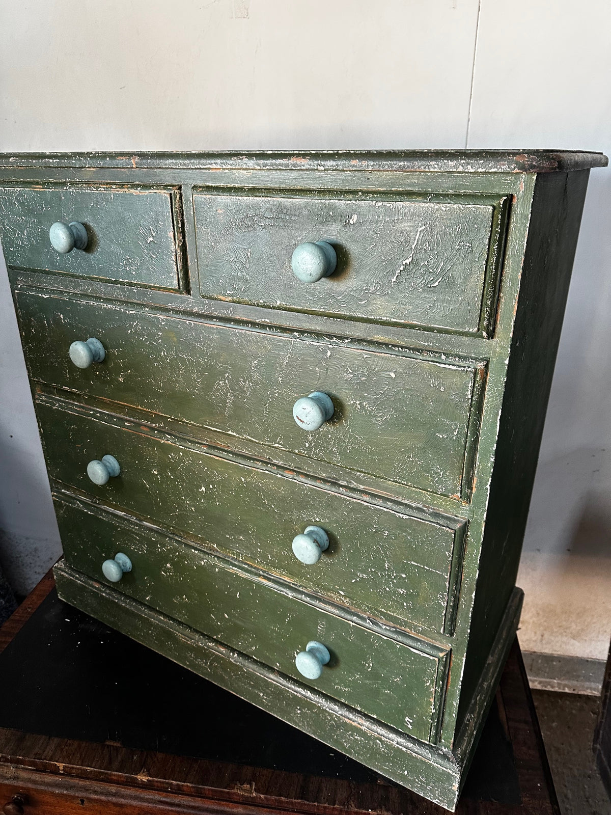 Retro Chest of Drawers in a Distressed Painted Finish