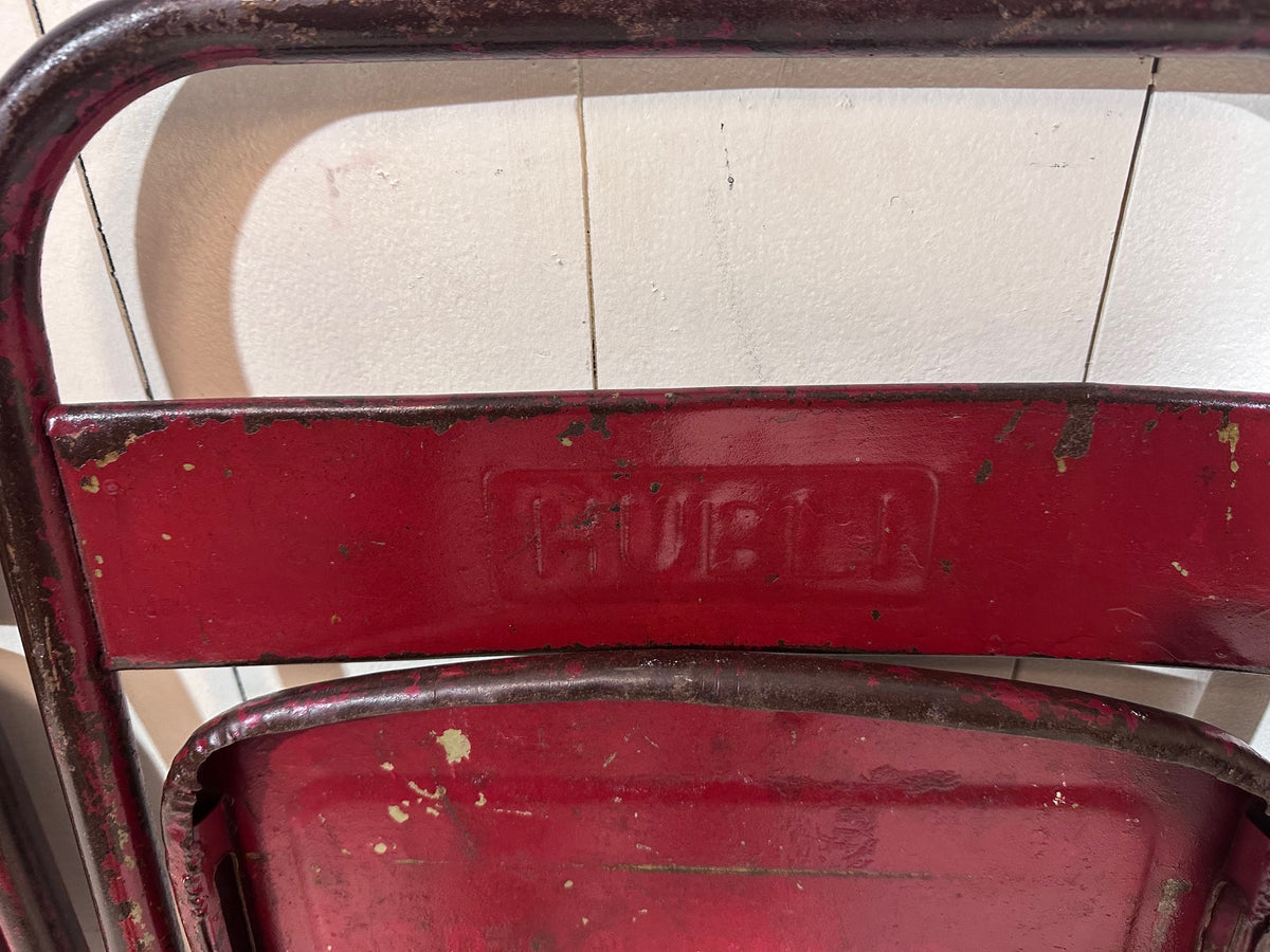 WW2 Folding Mess Chair – Distressed Red Finish