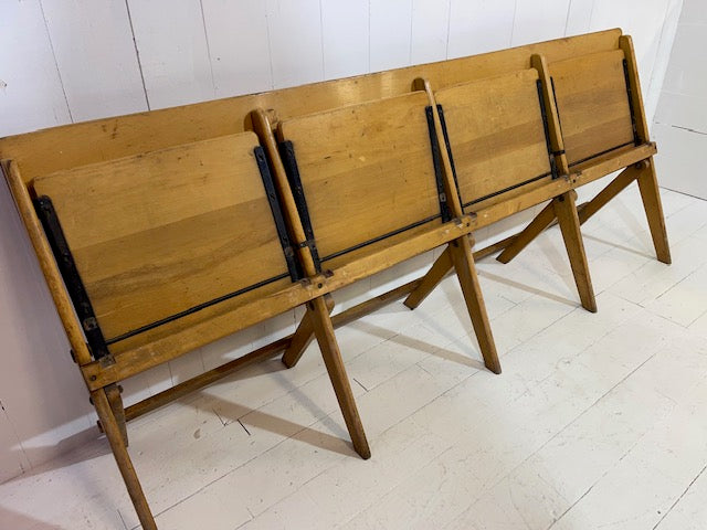 Fabulous Vintage Folding Church Chairs, 1950's