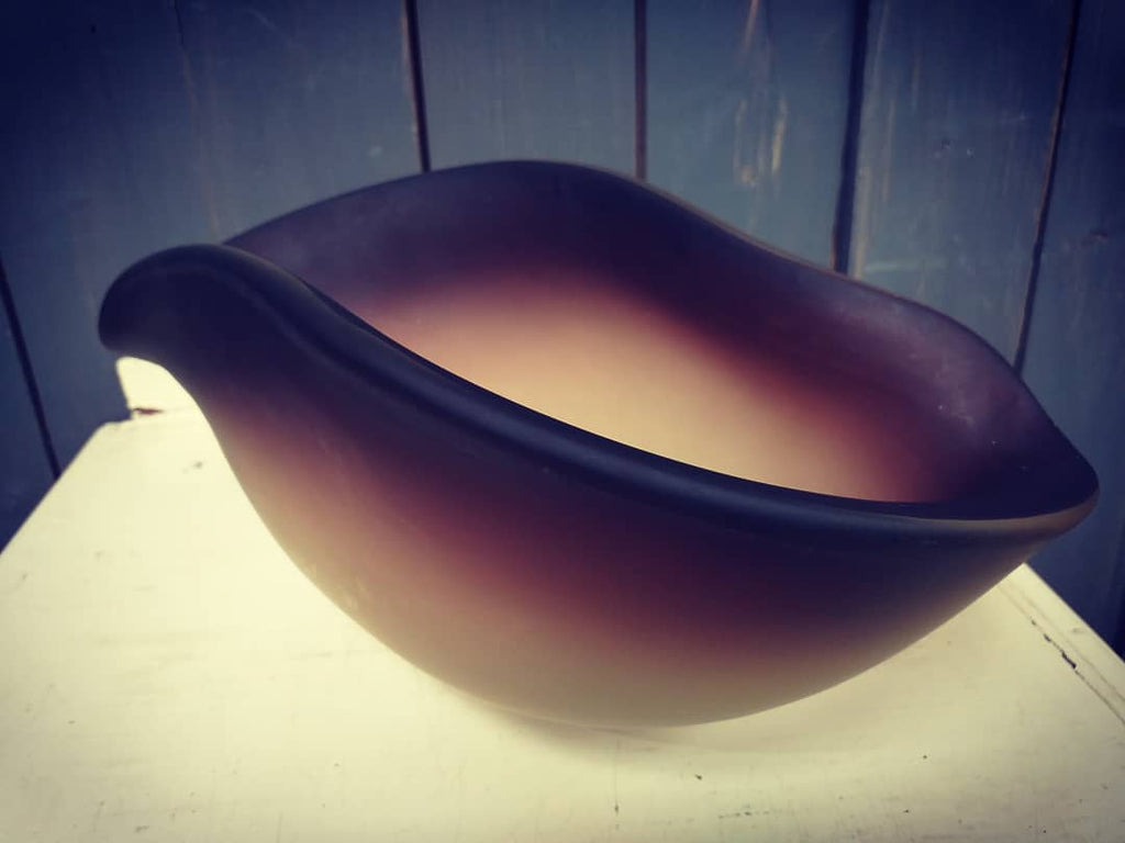1950's Italian Handmade Smoked Glass Bowl