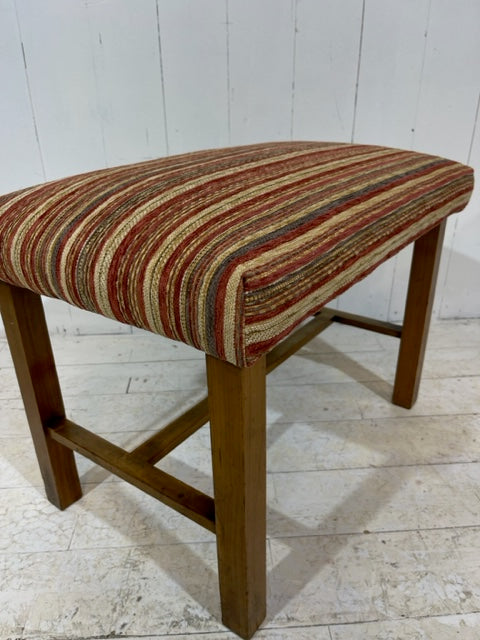 Art Deco Footstool in Striped Chenille