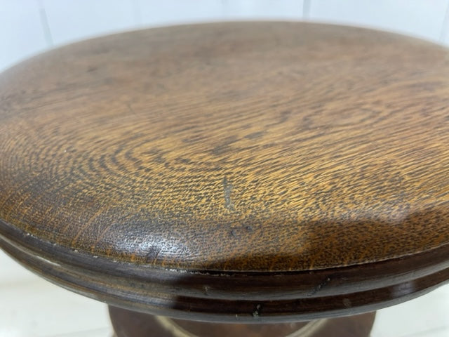 Victorian Claw & Glass Feet Oak Adjustable Stool