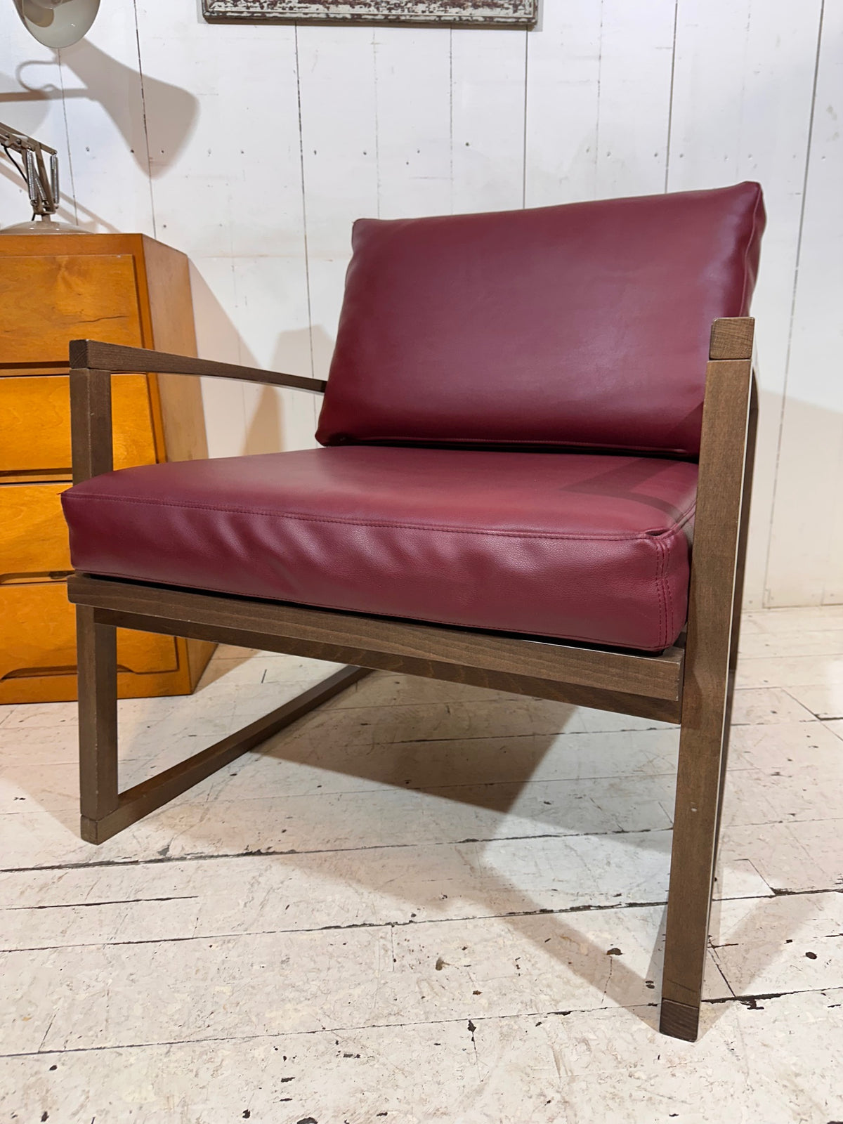 Retro Lounge Chair in Red Leather by Andy Thornton