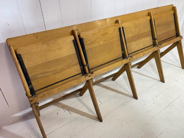 Fabulous Vintage Folding Church Chairs, 1950's