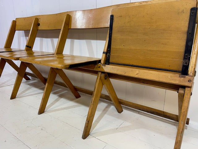 Fabulous Vintage Folding Church Chairs, 1950's