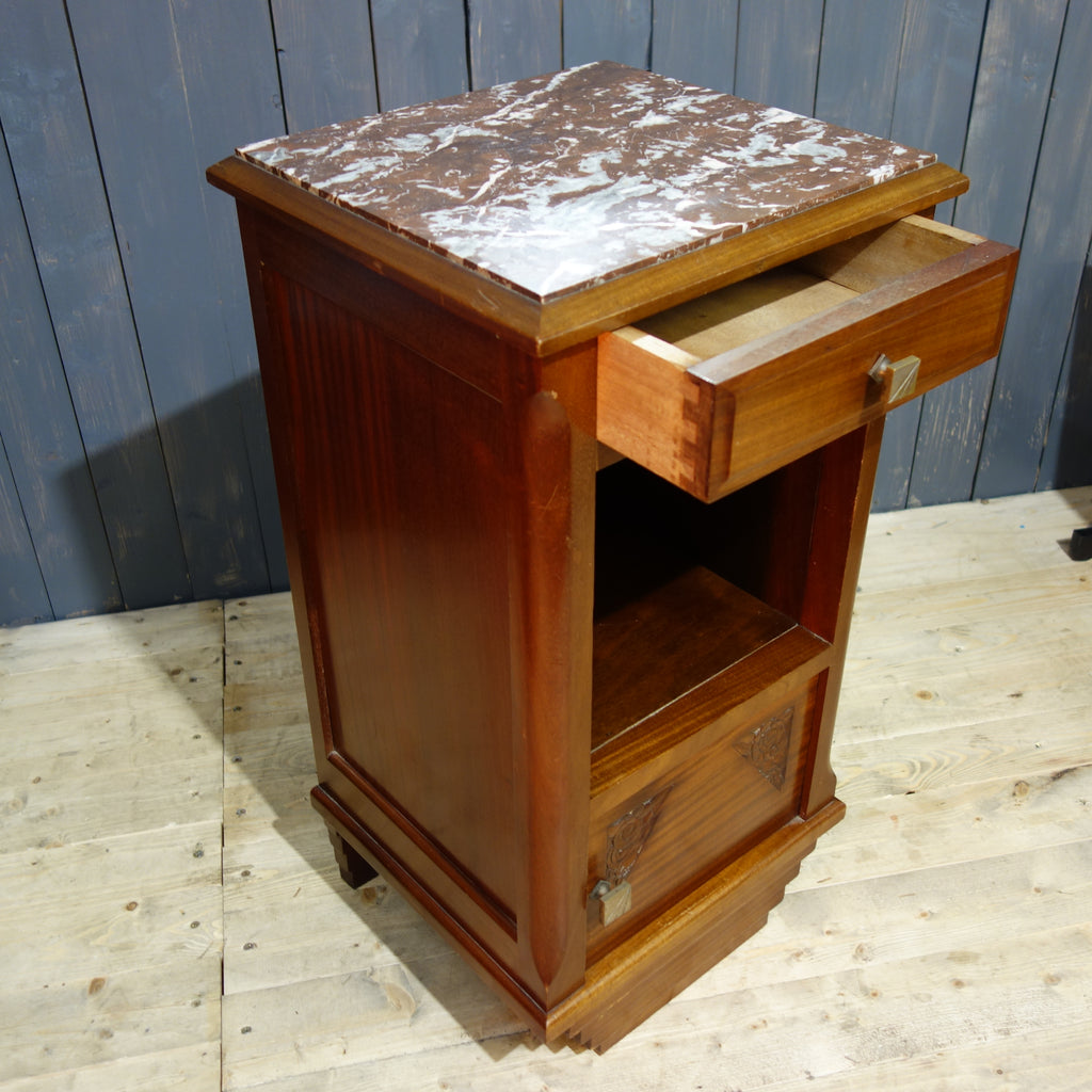 Elegant Art Deco Side Cabinet with Solid Marble Top
