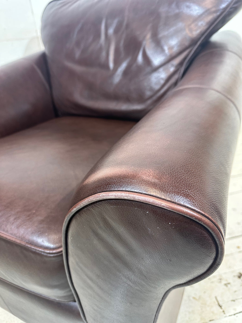 Distressed Leather Hotel Lounge Chair
