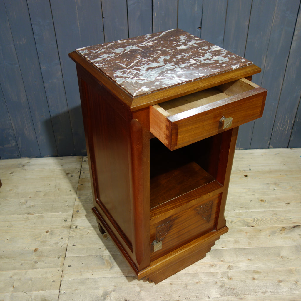 Elegant Art Deco Side Cabinet with Solid Marble Top