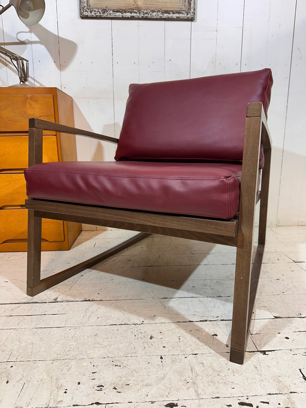 Retro Lounge Chair in Red Leather by Andy Thornton