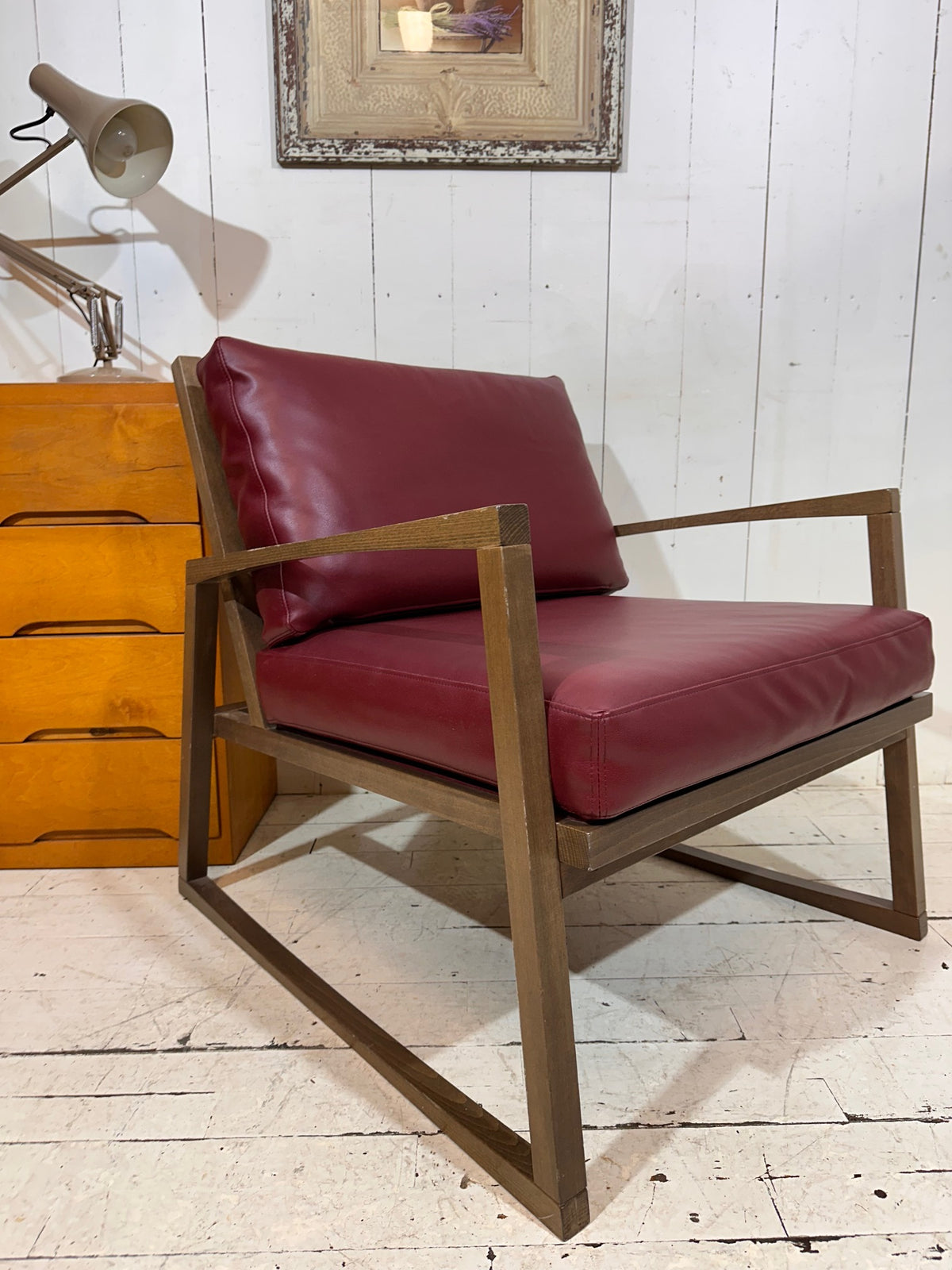 Retro Lounge Chair in Red Leather by Andy Thornton