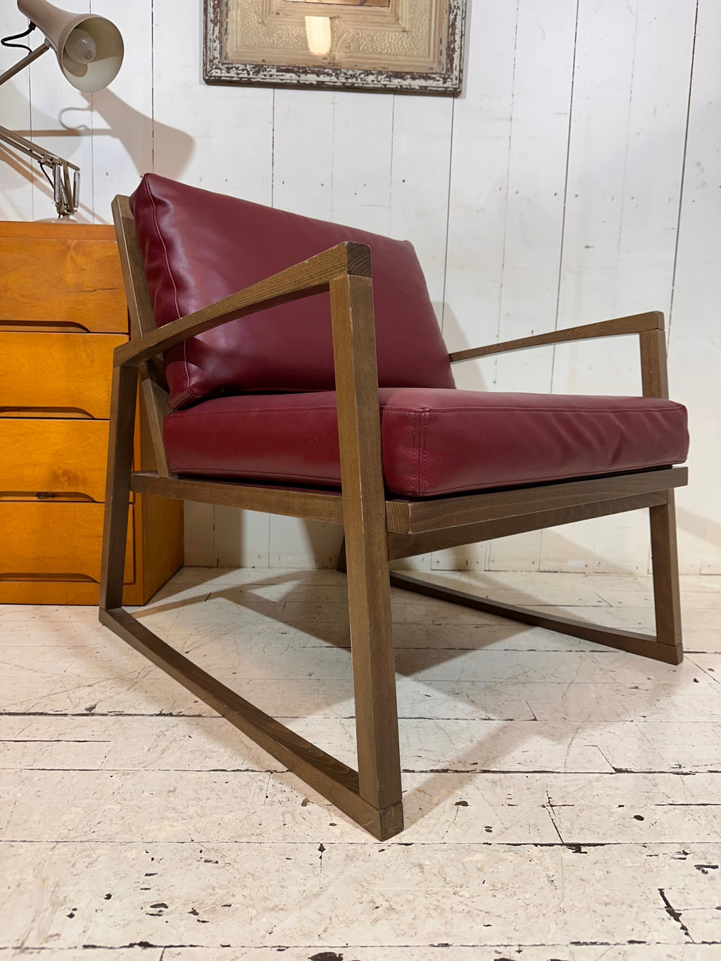 Retro Lounge Chair in Red Leather by Andy Thornton