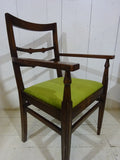Art Deco Desk Chair in Walnut with Velvet Seat Pad