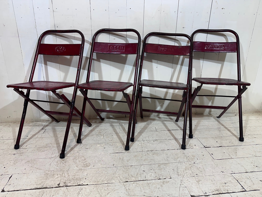WW2 Folding Mess Chair – Distressed Red Finish