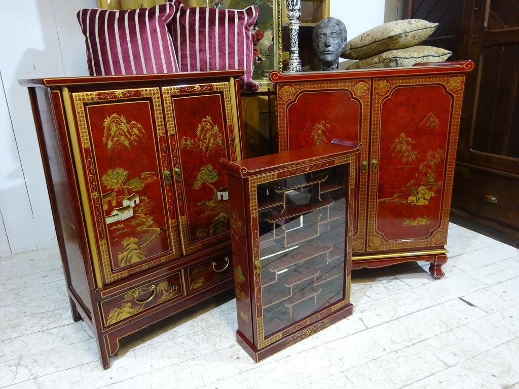 Retro Chinese Lacquered Cabinet