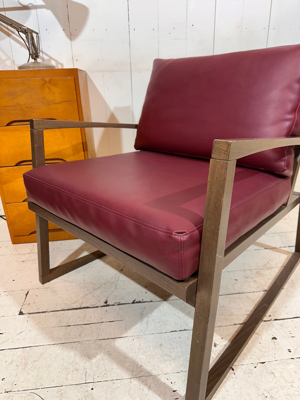 Retro Lounge Chair in Red Leather by Andy Thornton
