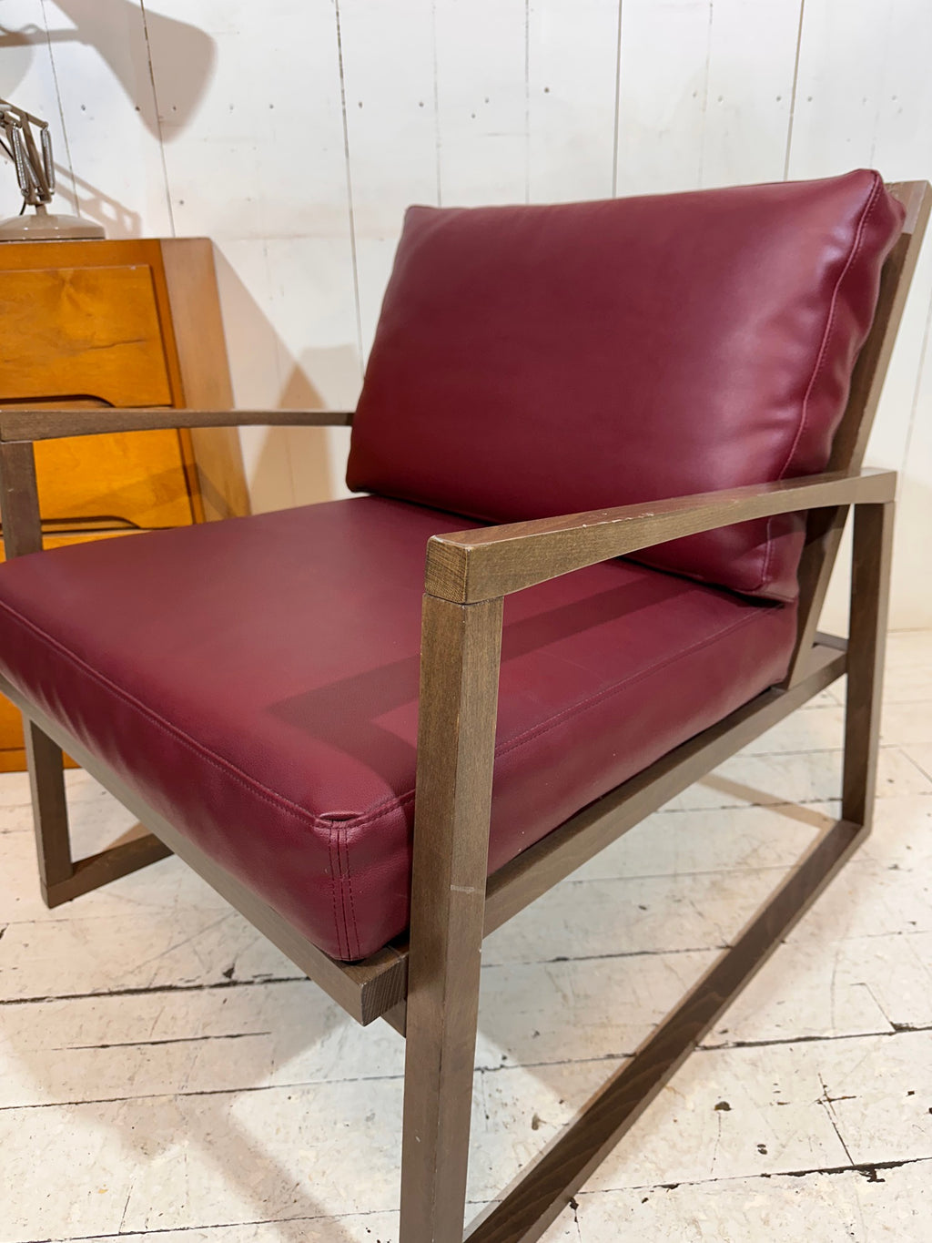 Retro Lounge Chair in Red Leather by Andy Thornton