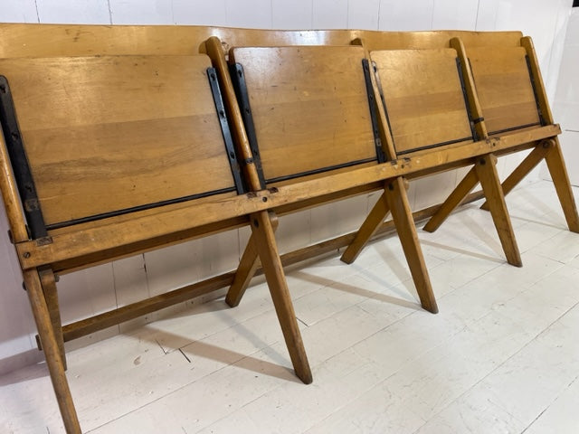 Fabulous Vintage Folding Church Chairs, 1950's