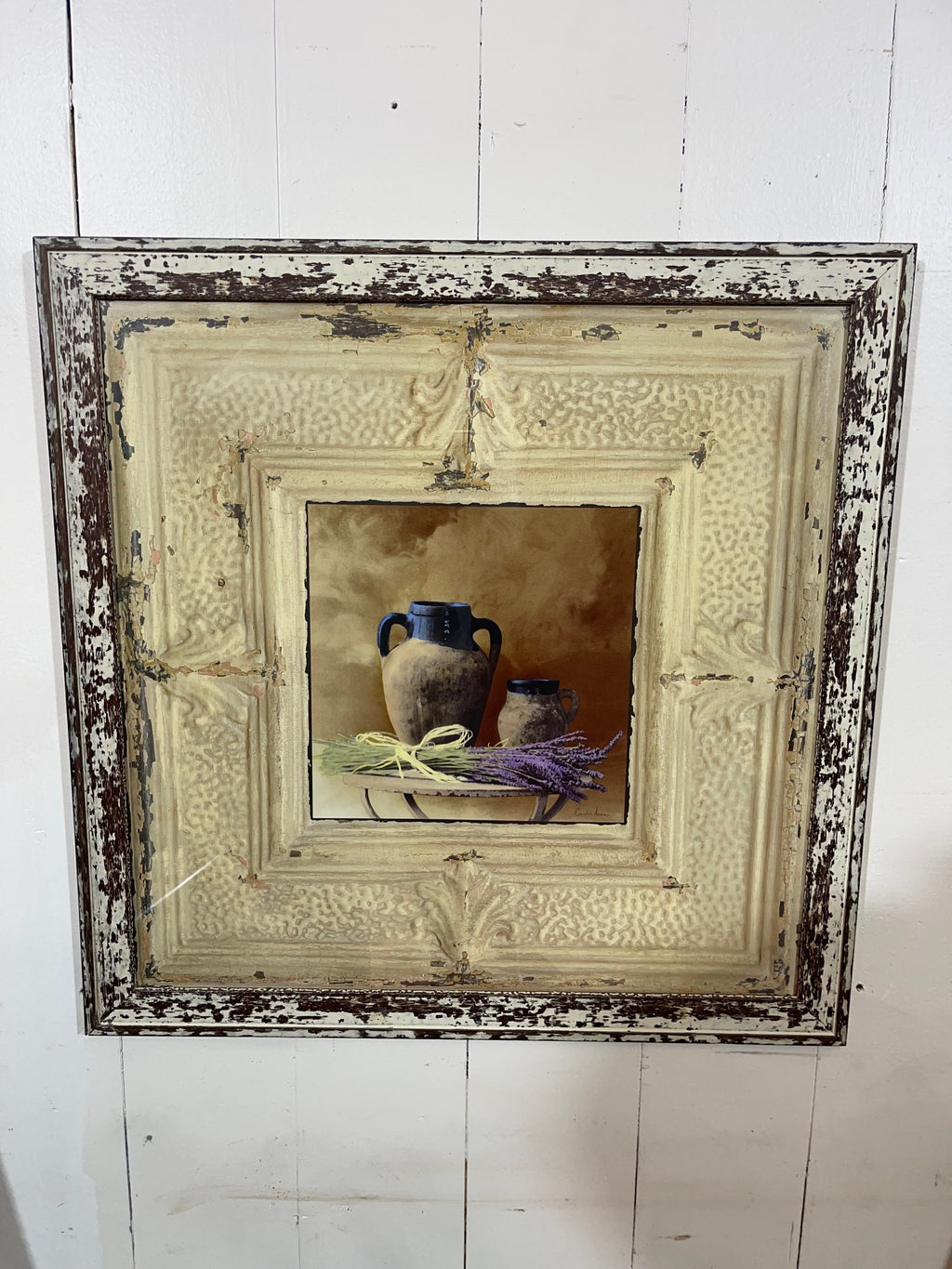 Wooden Distressed Frame with Artist Print