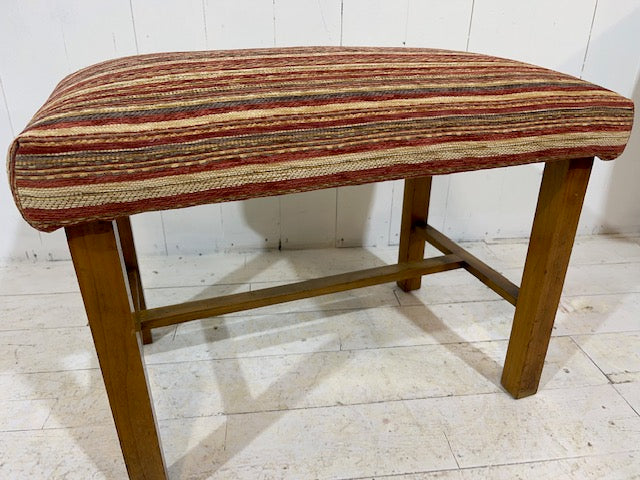 Art Deco Footstool in Striped Chenille