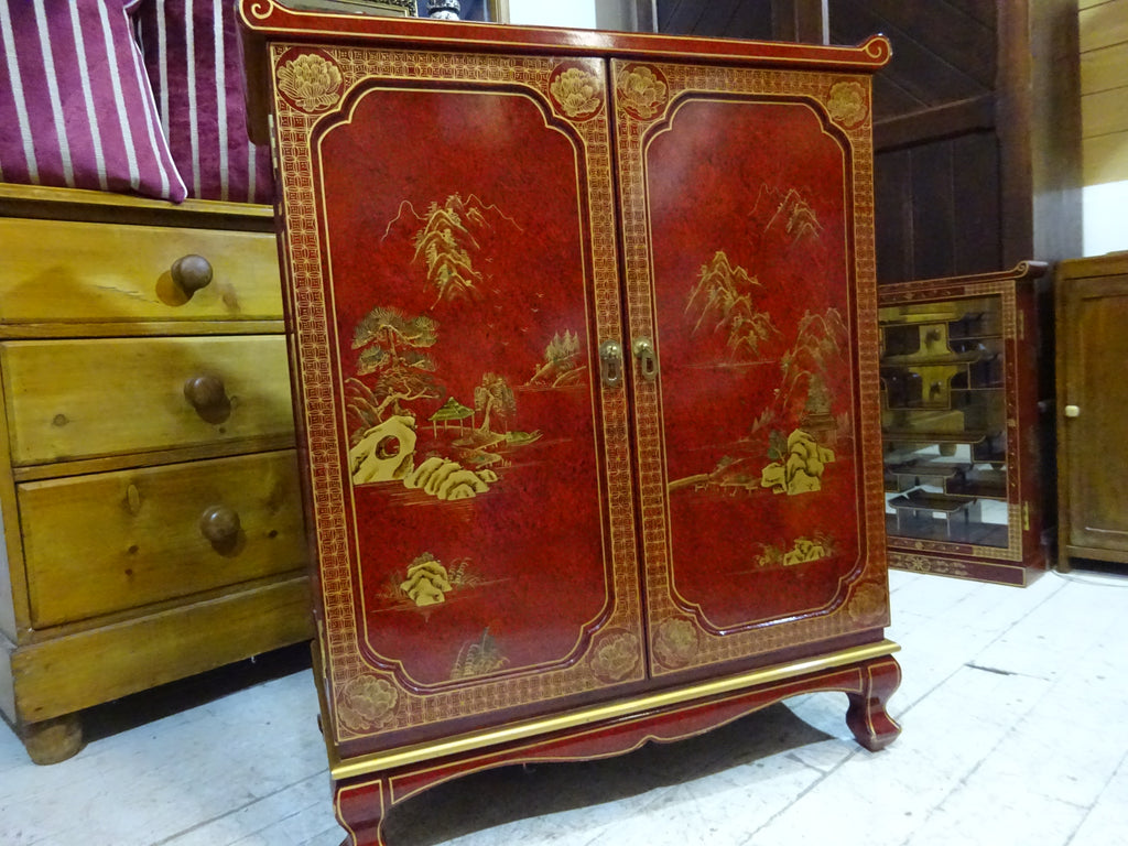 Retro Chinese Lacquered Cabinet