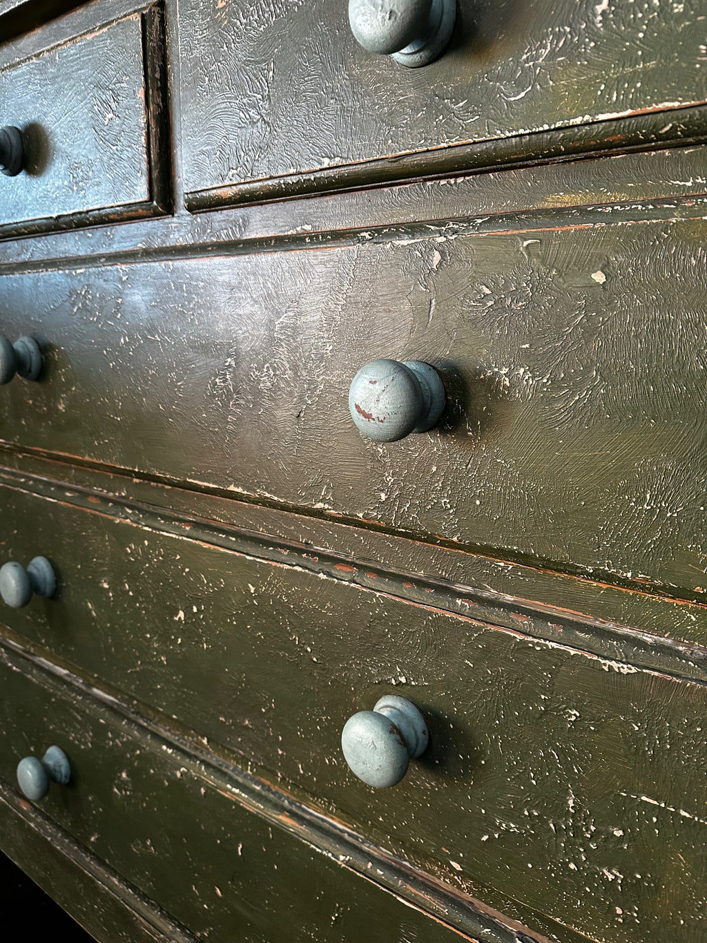 Retro Chest of Drawers in a Distressed Painted Finish